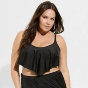 NWT TORRID Black Wire Free Bikini Top Size 3